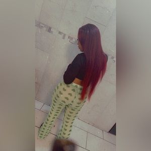 Shein SXY heart print mesh flare pants